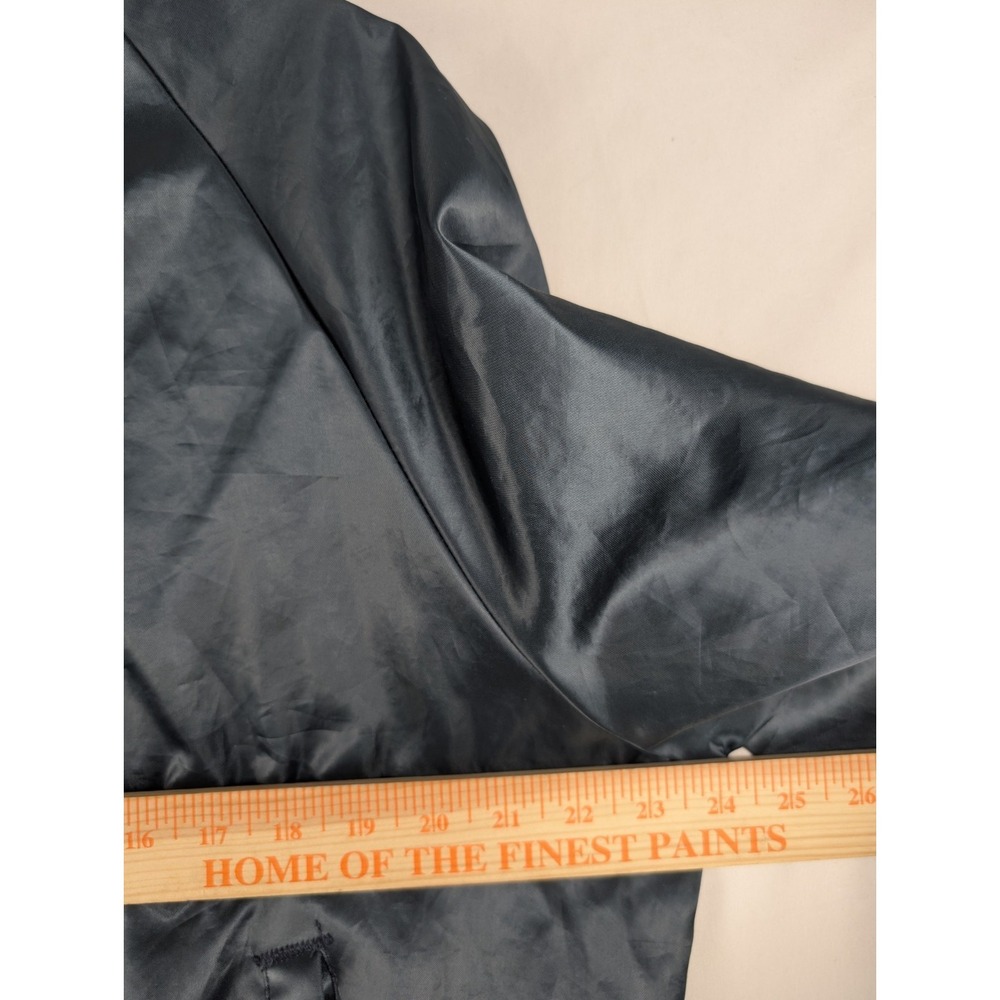 Soffe Jackets Varsity Bomber Jacket Mens Large Blue Satin Navy Military Vintage - Picture 4 of 8
